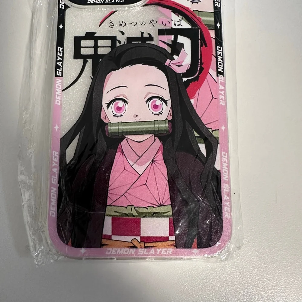 Demon Slayer Nezuko iPhone 14 Pro Max Case Pink Black NEW NWT with keychain